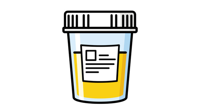 Urine Sample Container with Label.