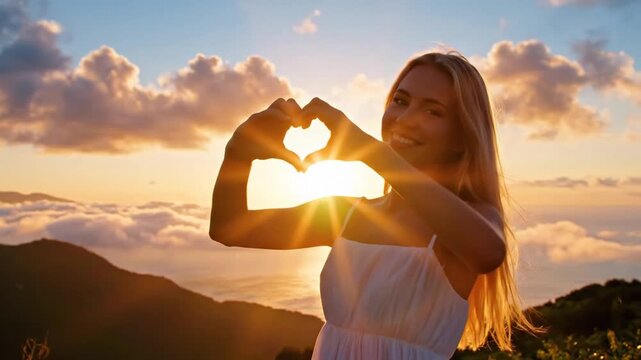 P47-motion slow heart make love nubes valentine hand symbol shape romance woman day romantic health icon 4K 10s