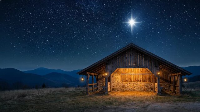 Stunning starry night sky over a rustic wooden cabin in the mountains, perfect for travel, nature, and outdoor enthusiasts.