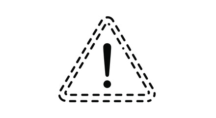 Black and white illustration of a warning sign with an exclamation mark
