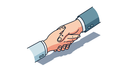 Business handshake illustration symbolizing agreement partnership and collaboration in a deal.