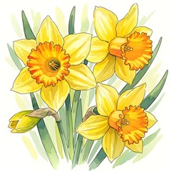 yellow flowers on white background