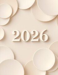 Modern minimalist 2026 holiday background with ceramic disc geometry gentle lighting and clean negative space for design