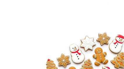 Festive Christmas Gingerbread Cookies Decoration Background Holiday Baking Treats