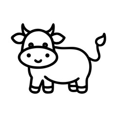 Fototapeta premium A baby cow icon bold outline vector illustration design