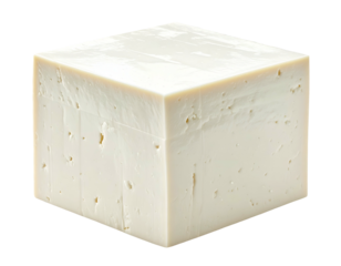 Cubed, firm, white substance with small air pockets