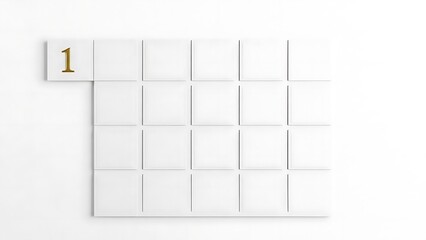 First Day Calendar Countdown Beginning Golden Number Festive Holiday Season