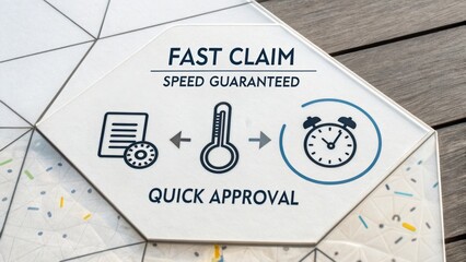 Visual Representation of Fast Claim Process for Quick Approval with Guaranteed Speed in Insurance or Services Industry