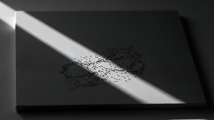 Puzzle Piece Heart on Dark Surface with Light Beam Creating Shadow Artistic Concept
