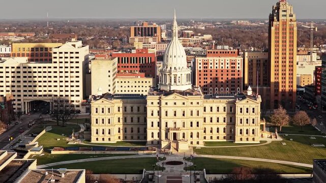 Downtown Skyline of Lansing Michigan Capital of Michigan