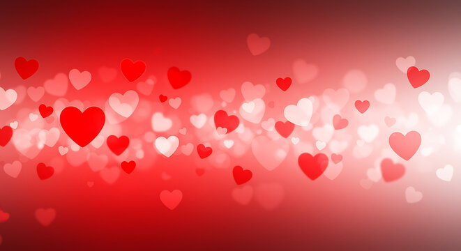 Beautiful red hearts floating on aromantic background