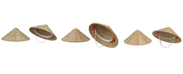 Traditional Woven Asian Conical Hats – JPEG Set