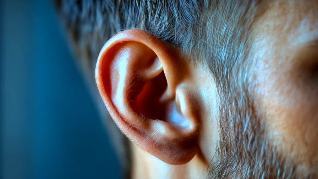 Close-up of a human ear highlighting details