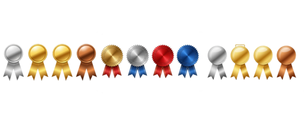 Colorful Award Medals and Ribbons Set – JPEG Collection
