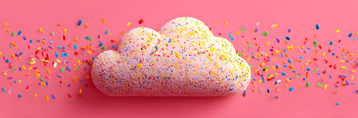 World Compliments Day banner with vibrant cloud shape and colorful confetti for celebration, greeting card or social media post.