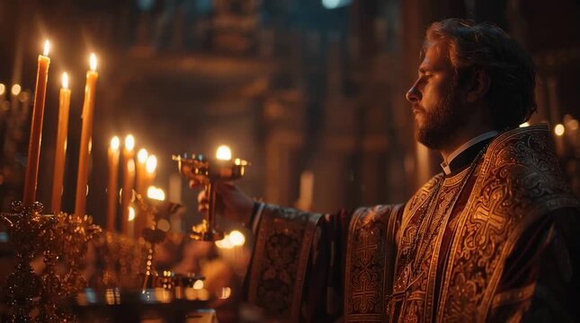 Bishop Elevating Host During Consecration