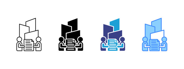 Acquisition icon set multiple style collection