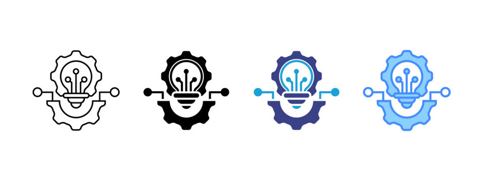 Technology icon set multiple style collection
