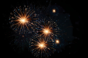 Naklejka premium Fine firework spark particles floating in darkness