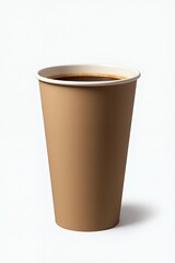 A disposable coffee cup on a white background