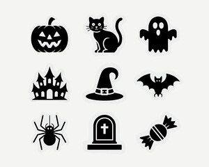 Obraz premium set of halloween icons