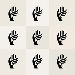 hands vector silhouettes