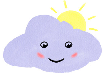 Watercolor Texture of a Cloud Paper Texture on Transparent Background