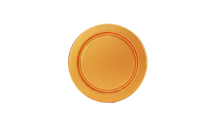 3D Blank golden coin isolated on transparent background