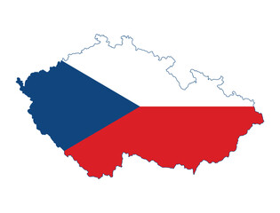 Obraz premium Czech Republic map with flag national symbol for travel