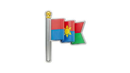 3D Namibia Flag Icon on transparent background