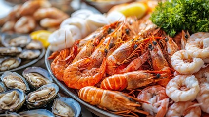 Freshly Grilled Seafood Platter Served in a Fine Dining Setting