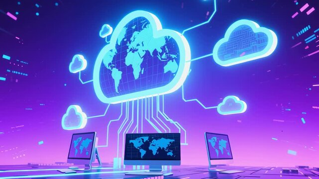 Data foundation quality. cloud based file storage, security protection, ai backup solutions business, network globe workstation connecting to cloud for secure backup and protection of files