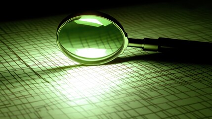 Magnifying lens inspecting a grid pattern for bacterial colony counts