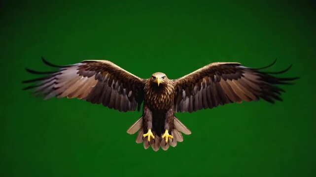 Majestic eagle soaring through the air with outstretched wings and sharp talons