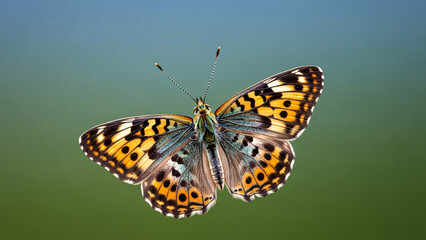 Obraz premium Stunning Macro Close-up of a Colorful Butterfly with Open Wings