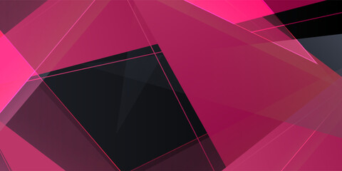 Abstract dark banner background with triangle purple pattern futuristic