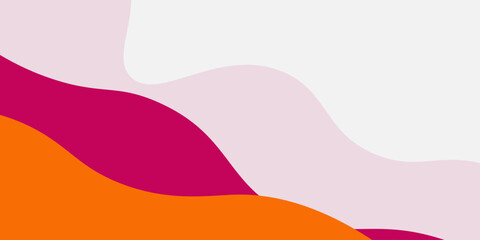 Abstract colorful pink and orange wave banner background with fluid and circle shapes pattern geometric design. Horizontal background element concept. Eps10 vector