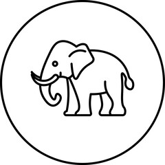illustration of elephant in circle vector