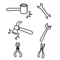 doodle carpentry tools set collection