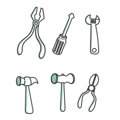 doodle carpentry tools set collection