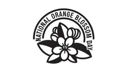 National orange blossom day logo design with flower illustration