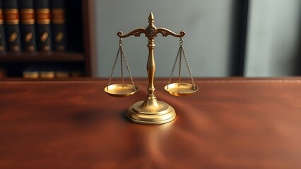 Law Code Scale Object on the Table테이블 위에 올라가있는 법률 법전 저울 오브제
