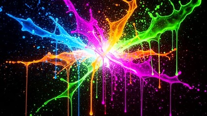 Colorful paint splash creating vibrant abstract art