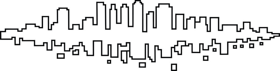 Obraz premium City town outline with urban building construction and silhouette architecture design