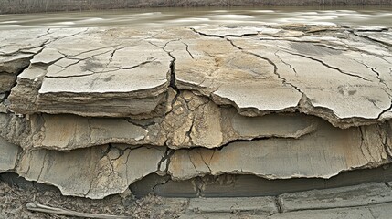 Closeup of aged concrete showing intricate cracked patterns