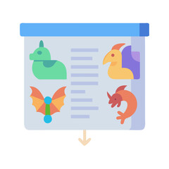 Colorful animal icons presentation board for educational content use