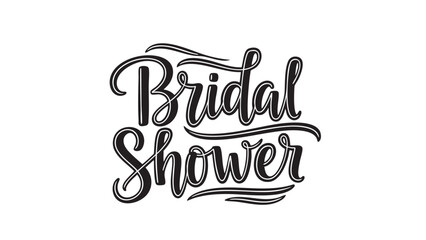 Elegant bridal shower typography design with decorative script font