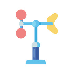 Stylized Anemometer Icon for Weather Measurement and Climate Study