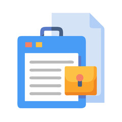 Secured Document with Padlock on Black Background Illustration