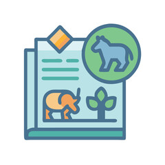 Icon of a book depicting animals and nature elements